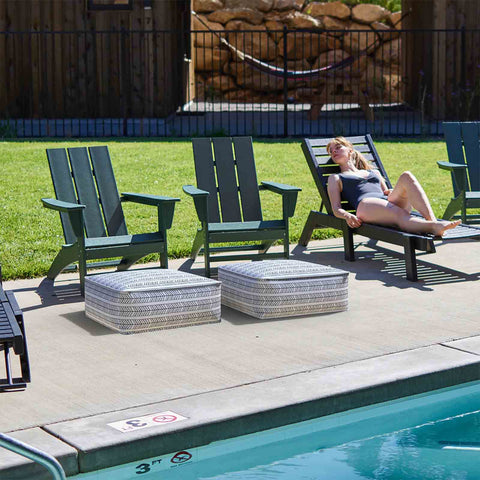 ottoman footstool in pool