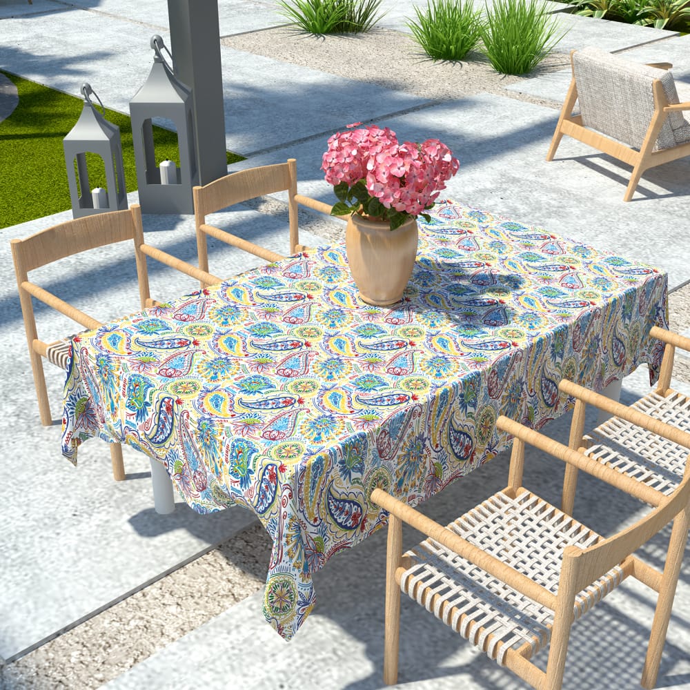 LVTXIII Outdoor/Indoor Round Tablecloth 60 Paisley Chili