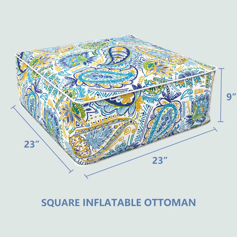 Square Inflatable Ottoman Delancey Lagoon LVTXIII Outdoor