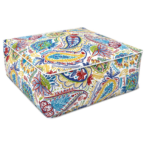 Square-Inflatable-Ottoman-Paisley Chili 