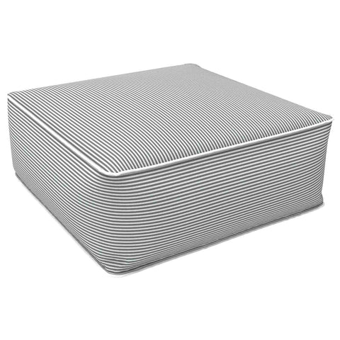 Square Inflatable Ottoman Strip Grey LVTXIII Outdoor